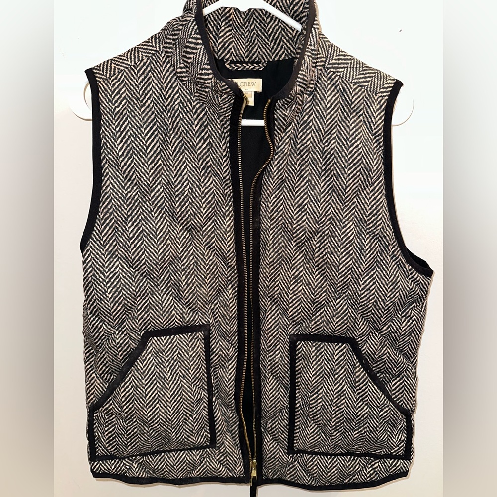 J. Crew Tweed Puffer Vest Medium GUC